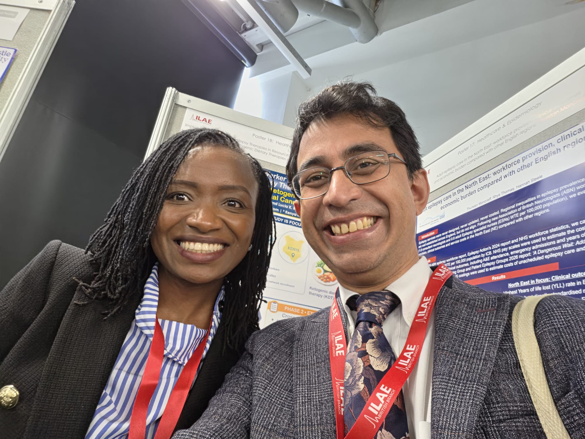 Phyllis with a fellow delegate at the poster session
