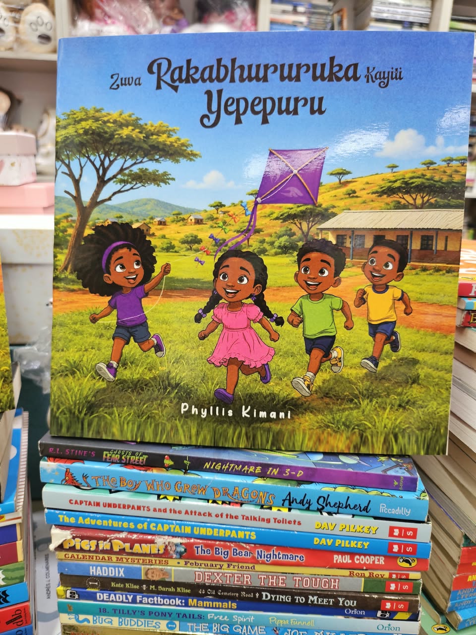 Zuva Rakabhururuka Kayiti Yepepuru by Phyllis Kimani on display in a Harare bookshop.